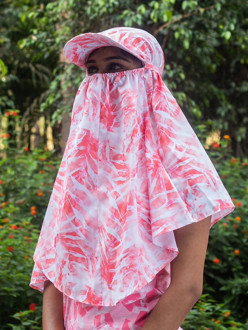 women printed cap scarf