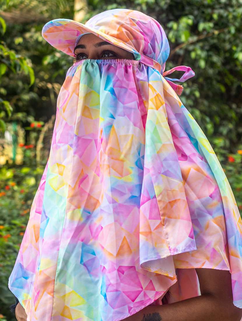 women printed cap scarf - 21710838 -  Zoom Image - 0