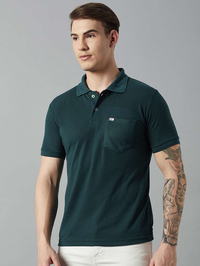 men short sleeves plain polo t-shirt - 21710894 -  Zoom Image - 0