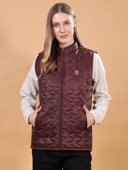 women sleeveless solid quilted jacket - 21710984 - Standard Image - 0