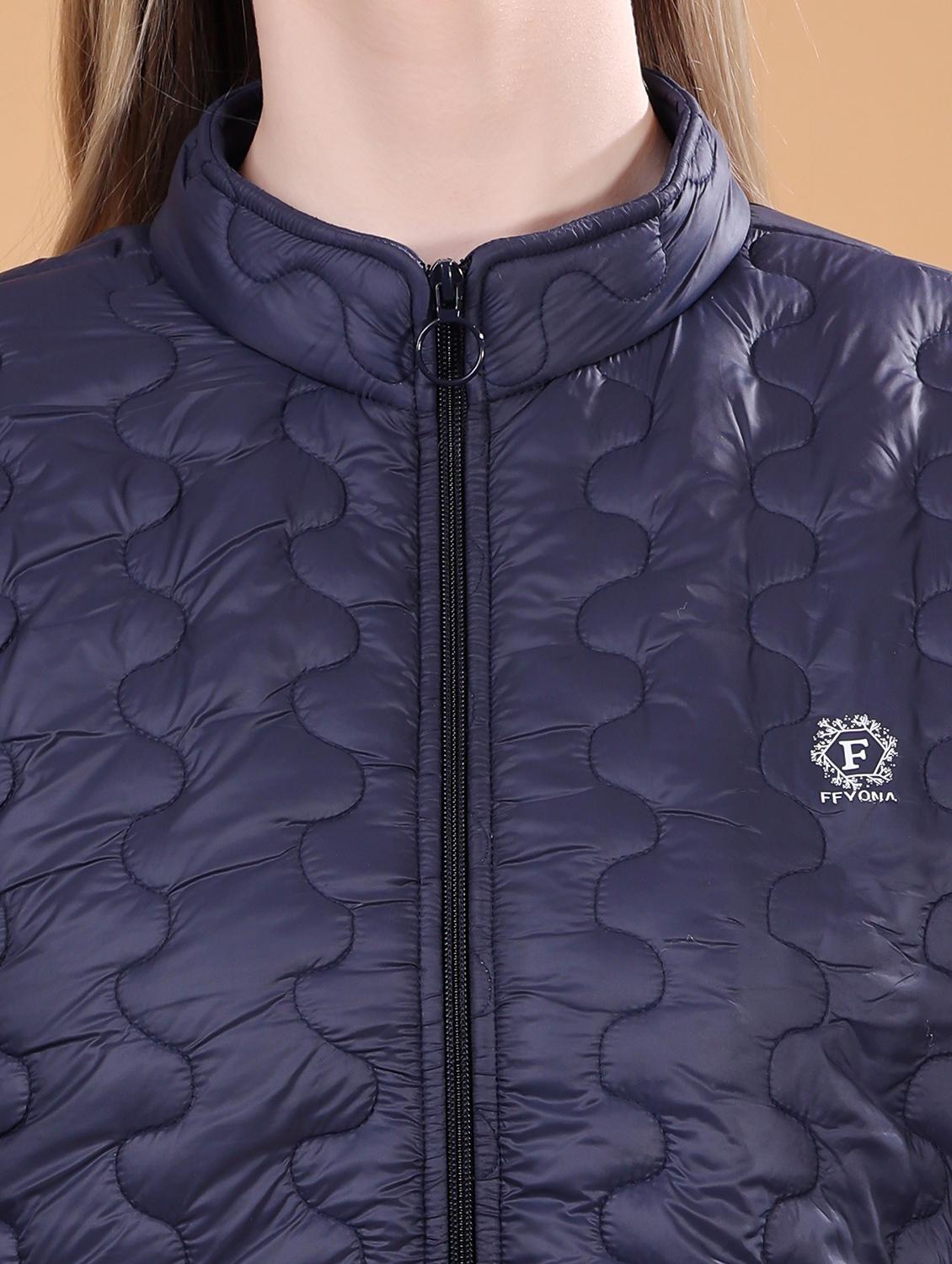 women long sleeves solid quilted jacket - 21710988 - Standard Image - 5