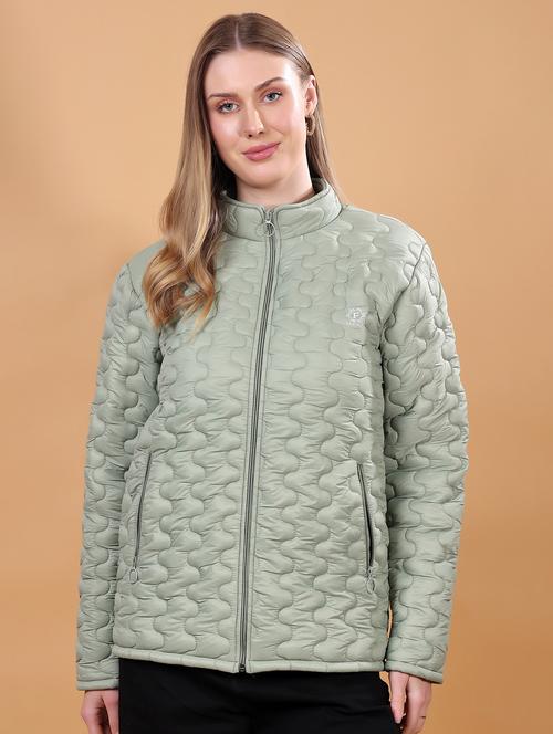 women long sleeves solid quilted jacket - 21710989 -  Standard Image - 0
