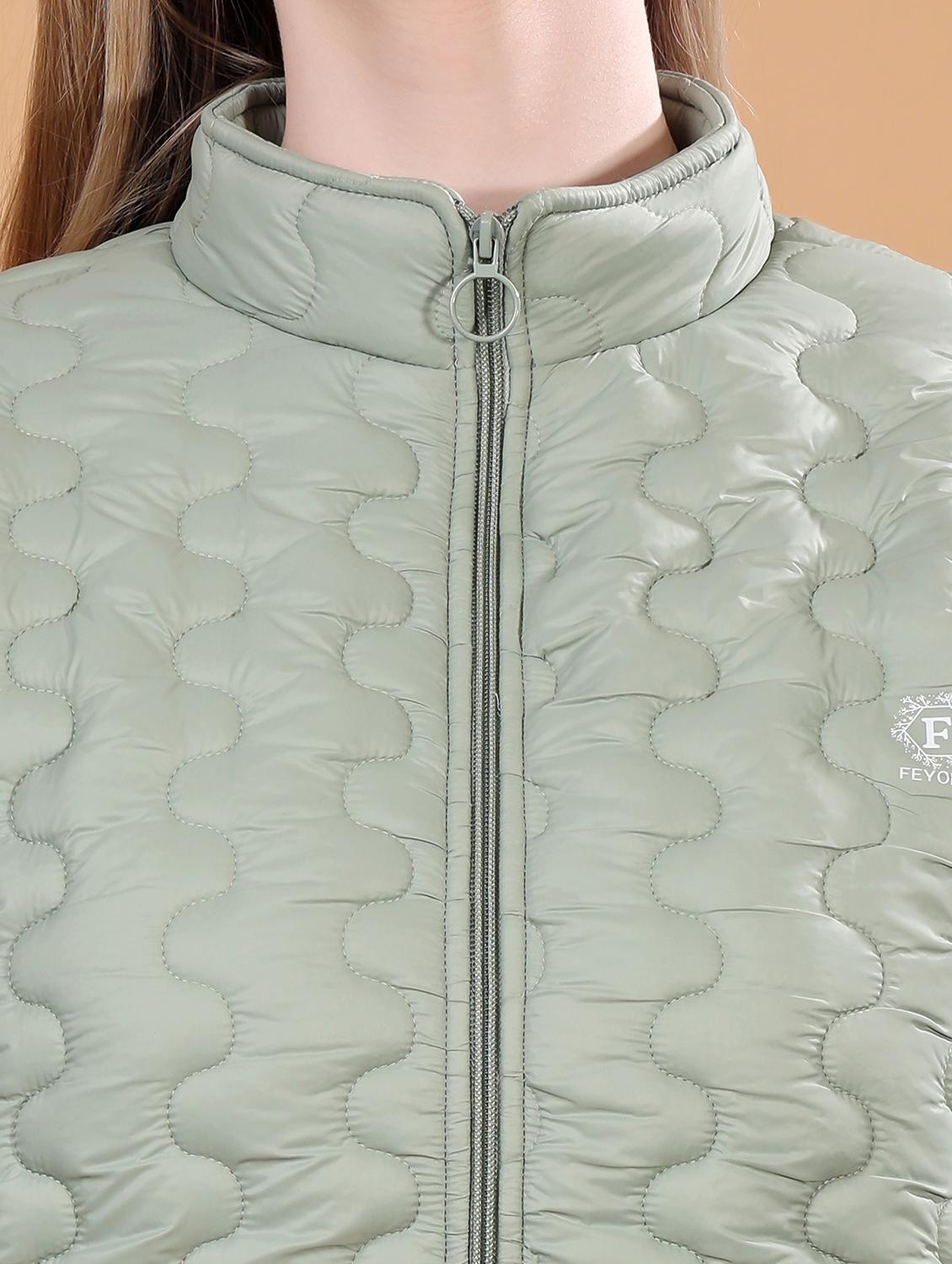 women long sleeves solid quilted jacket - 21710989 - Standard Image - 5