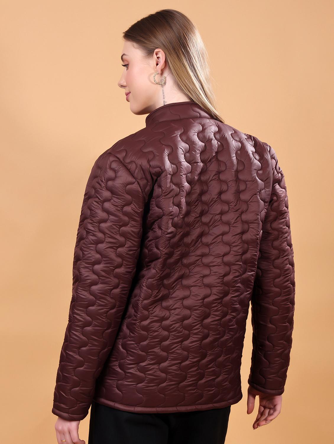 women long sleeves solid quilted jacket - 21710990 - Standard Image - 3