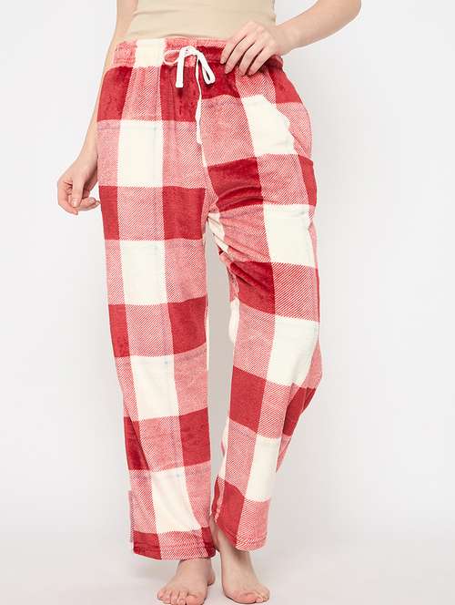 women checkered mid rise pyjama - 21711024 -  Standard Image - 0