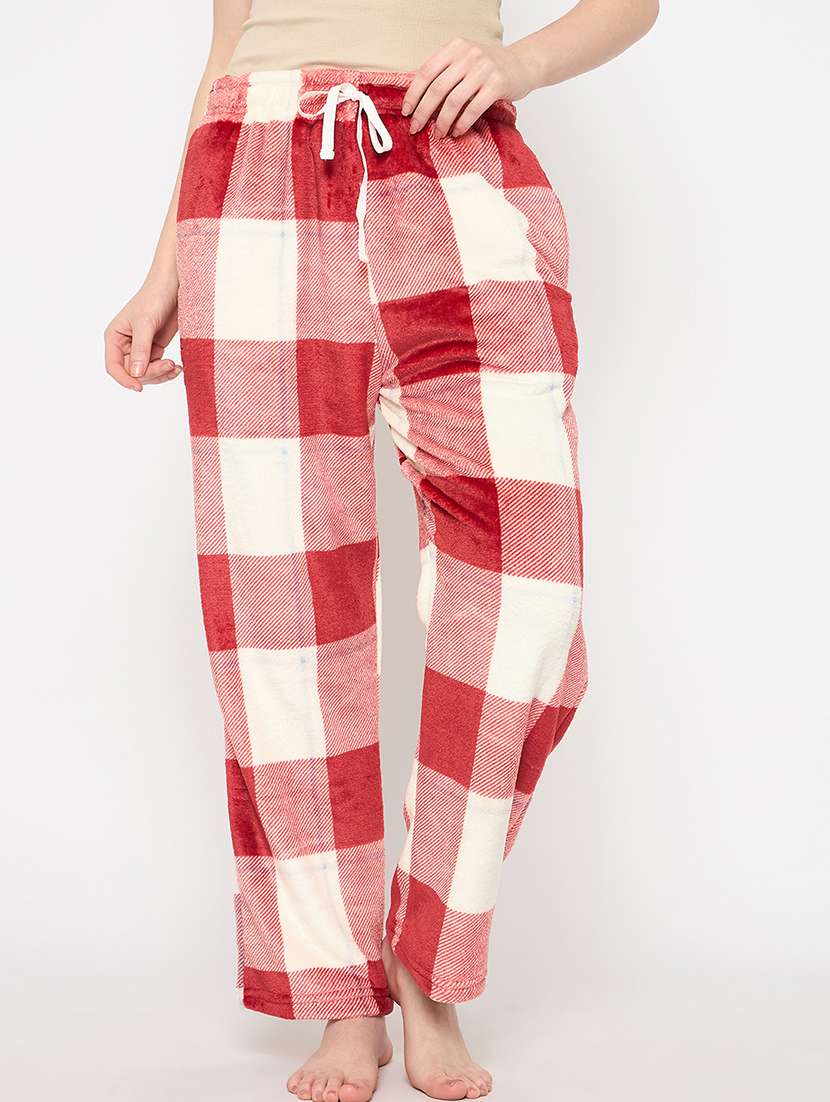 women checkered mid rise pyjama - 21711024 -  Zoom Image - 0