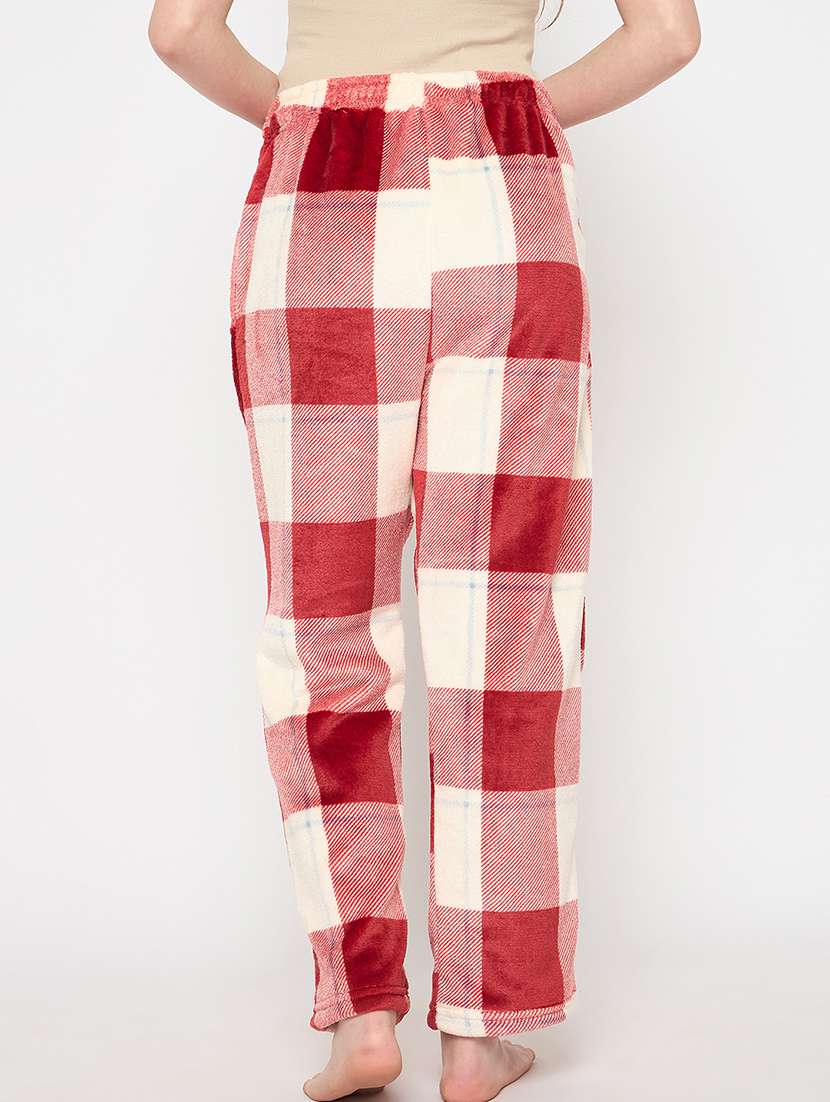 women checkered mid rise pyjama - 21711024 - Standard Image - 3