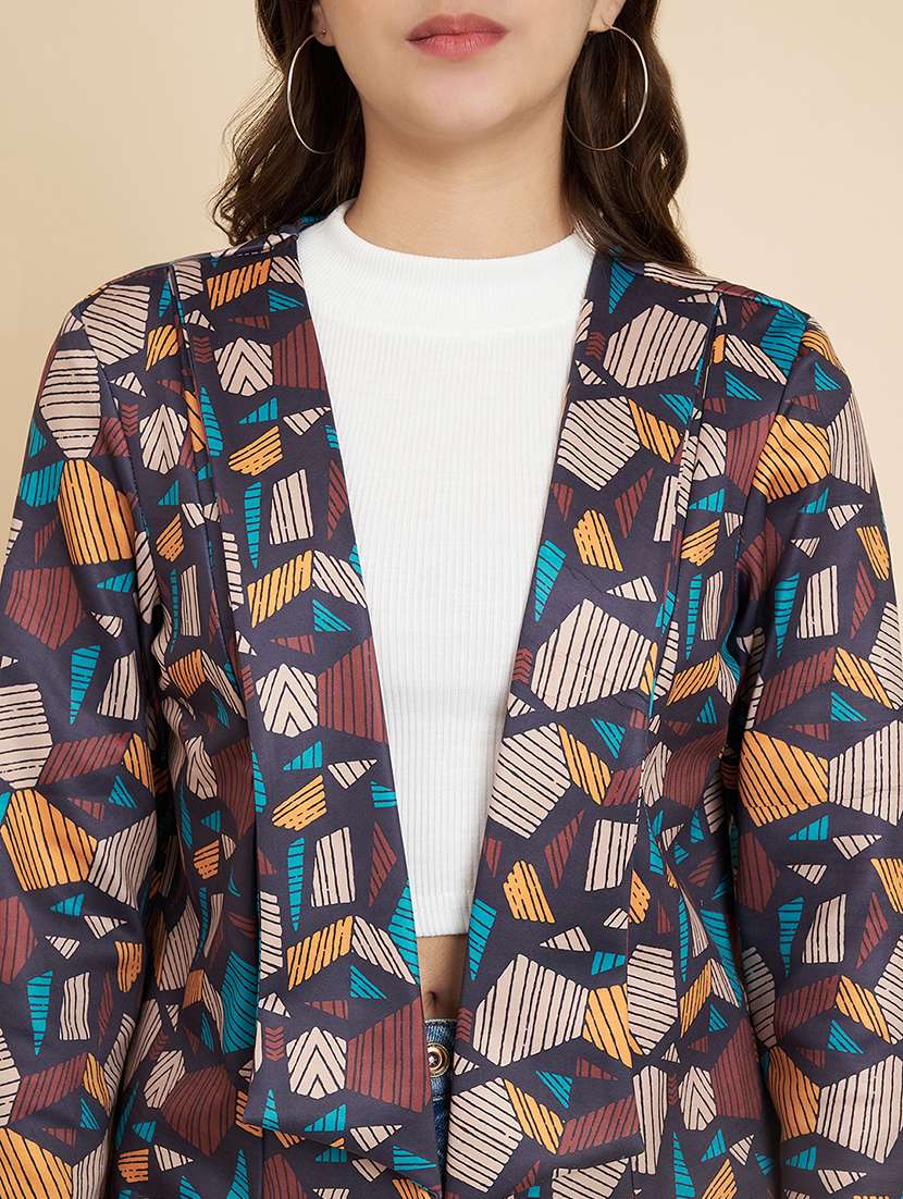 women printed long sleeves shrug - 21711043 - Standard Image - 5