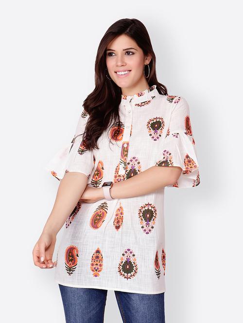 women white printed a-line regular tunic - 21711228 - Standard Image - 0