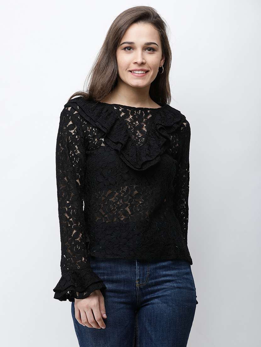 women self designed long sleeves regular top - 21711242 - Zoom Image - 0