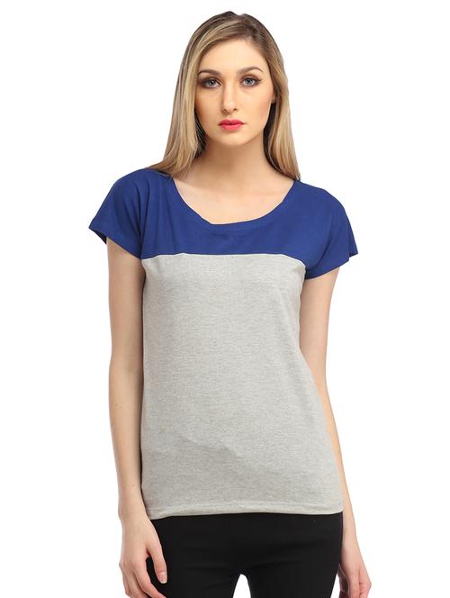 women color blocked round neck regular top - 21711277 - Standard Image - 0