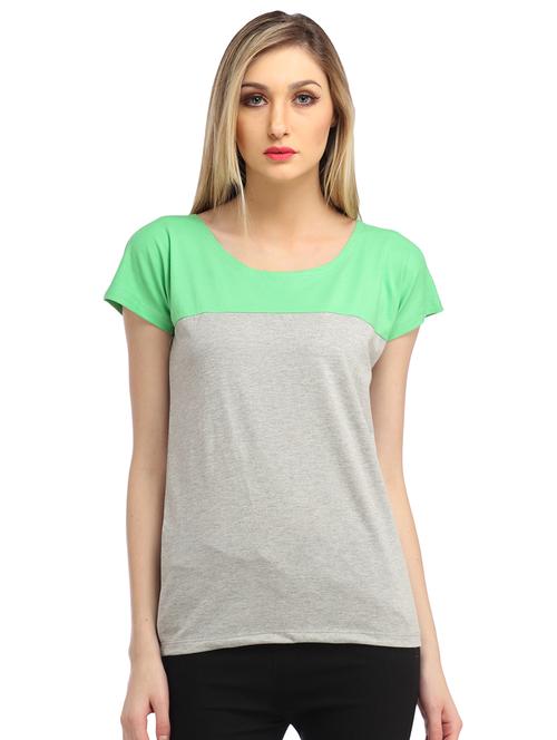 women color blocked round neck regular top - 21711283 - Standard Image - 0