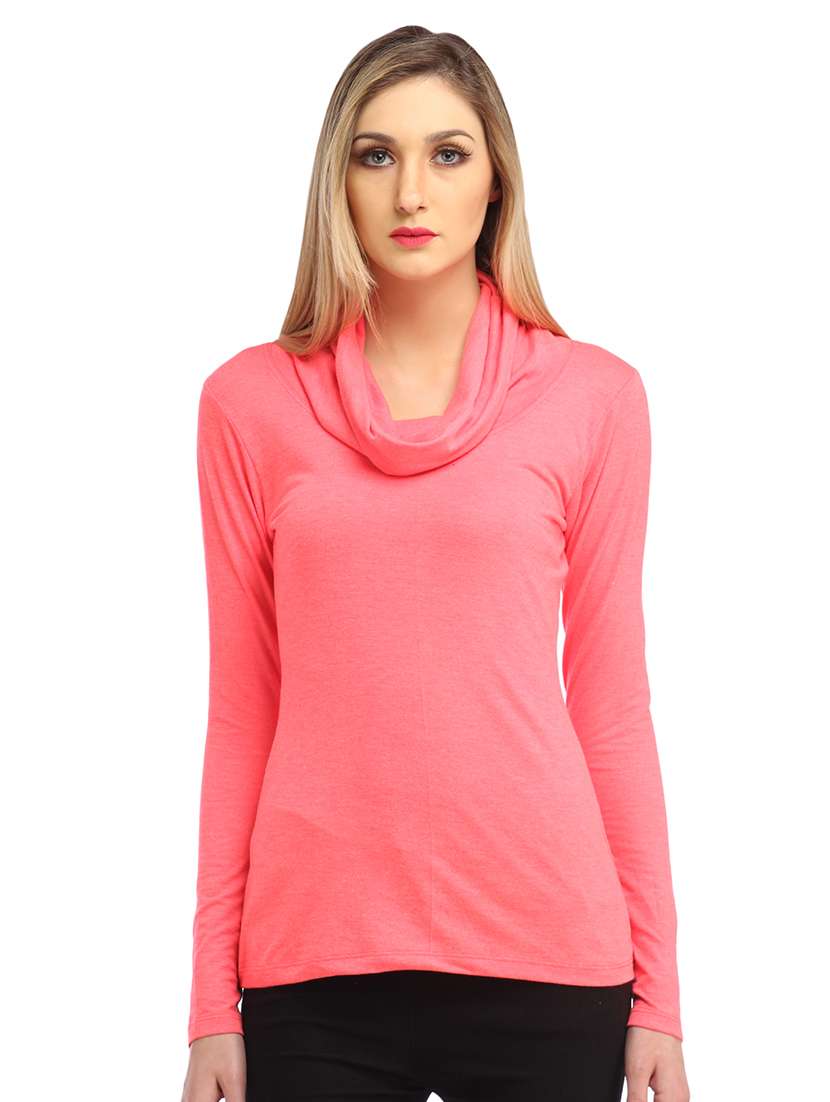 women solid cowl neck long sleeves top - 21711307 - Zoom Image - 0