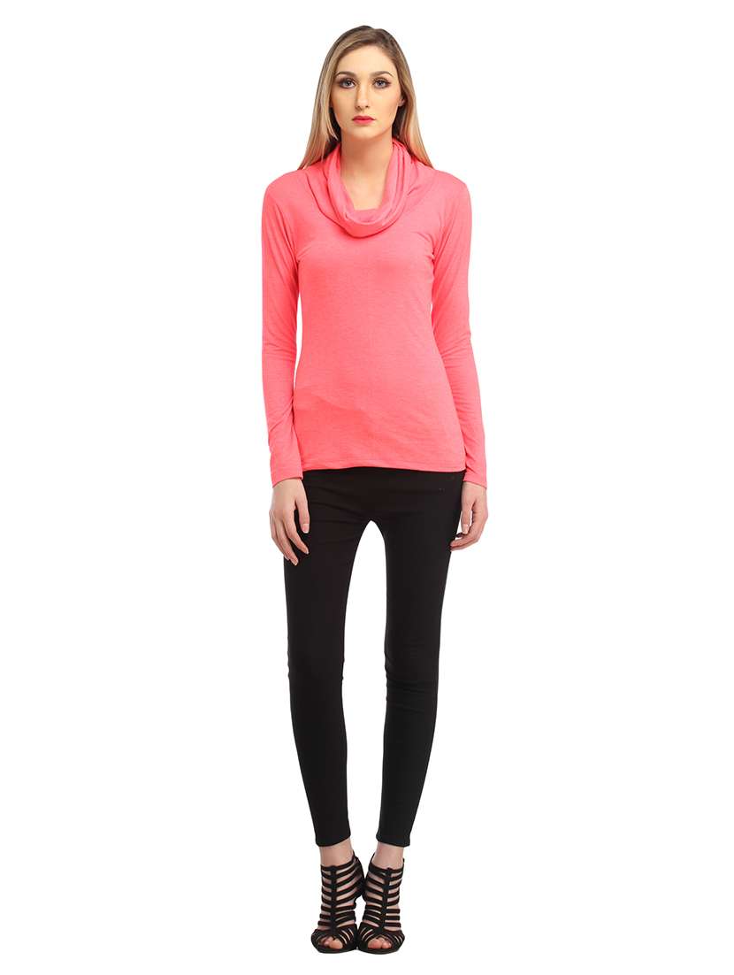 women solid cowl neck long sleeves top - 21711307 - Standard Image - 3