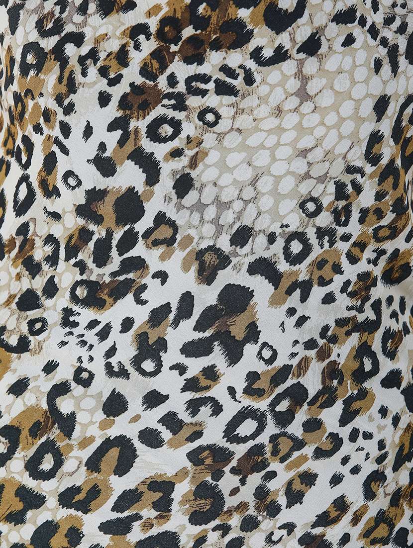 women animal print cowl neck regular top - 21711348 -  Standard Image - 5