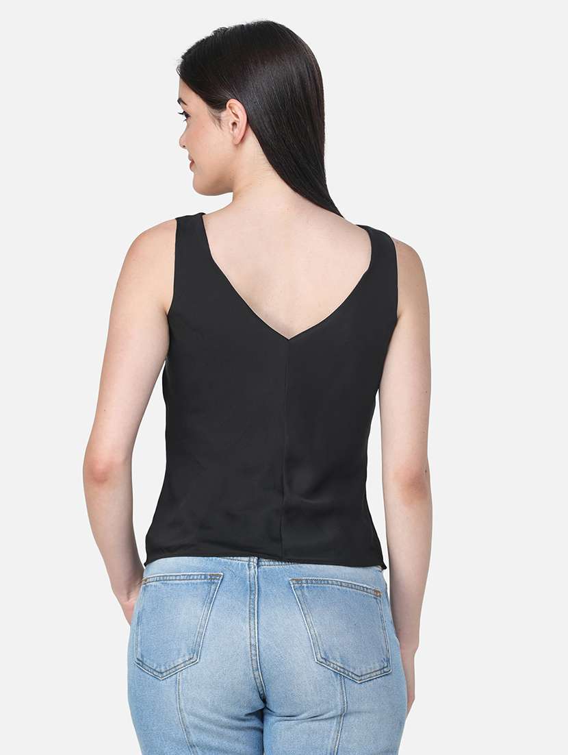 women solid sleeveless regular top - 21711442 - Standard Image - 3