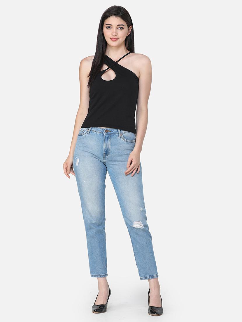 women solid asymmetric neck regular top - 21711452 - Standard Image - 3