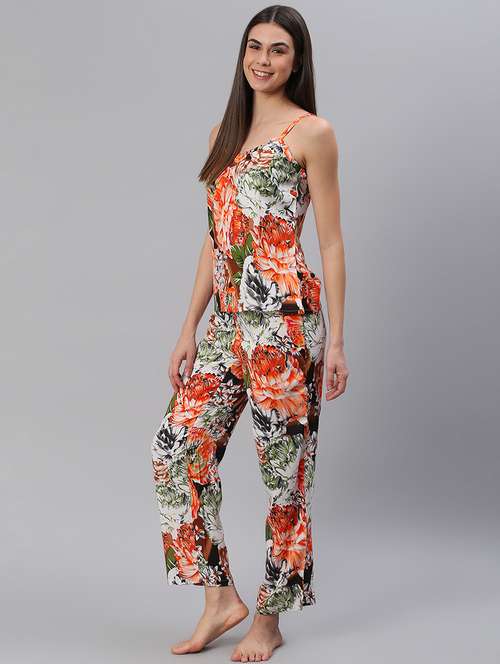 women printed nightwear pyjama set - 21711493 -  Standard Image - 0