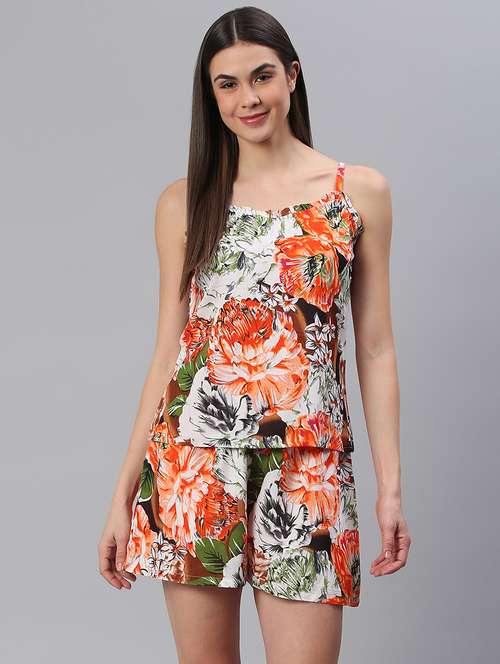 women printed nightwear shorts set - 21711494 -  Standard Image - 0