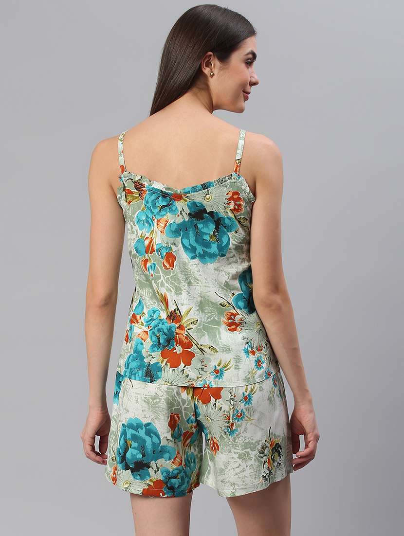 women printed nightwear shorts set - 21711508 -  Standard Image - 3