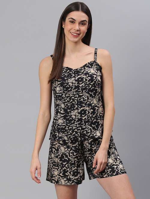 women printed nightwear shorts set - 21711512 -  Standard Image - 0