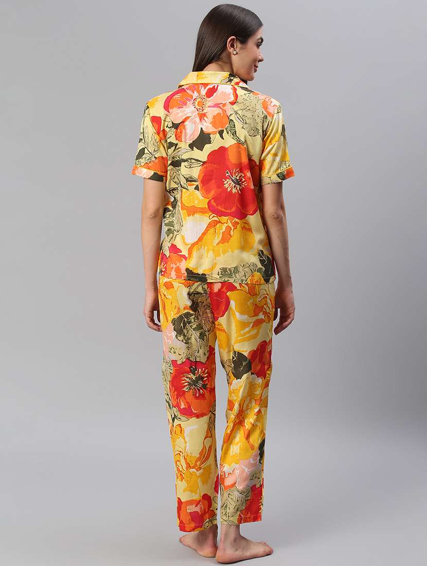 women printed nightwear pyjama set - 21711513 -  Standard Image - 3