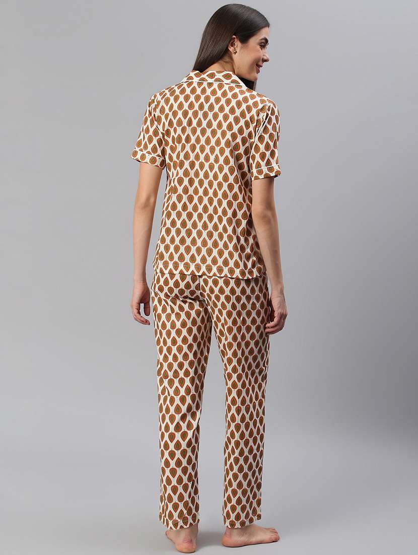 women printed nightwear pyjama set - 21711521 - Standard Image - 3