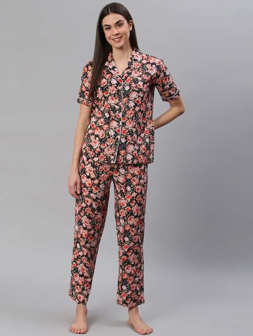 women printed nightwear pyjama set - 21711530 -  Standard Image - 0