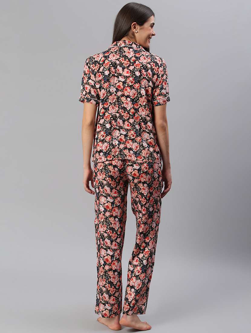 women printed nightwear pyjama set - 21711530 -  Standard Image - 3