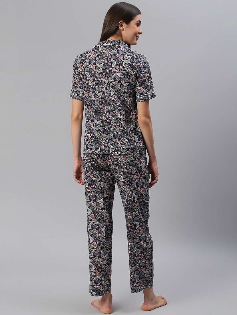 women printed nightwear pyjama set - 21711531 -  Standard Image - 3