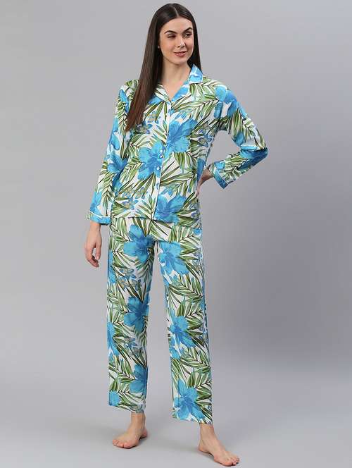 women printed nightwear pyjama set - 21711534 -  Standard Image - 0