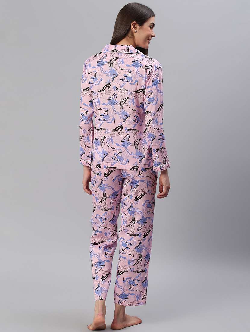 women printed nightwear pyjama set - 21711536 - Standard Image - 3