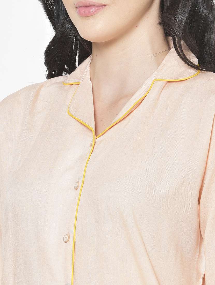 women solid nightwear pyjama set - 21711537 -  Standard Image - 3