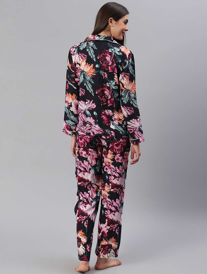 women printed nightwear pyjama set - 21711541 -  Standard Image - 3