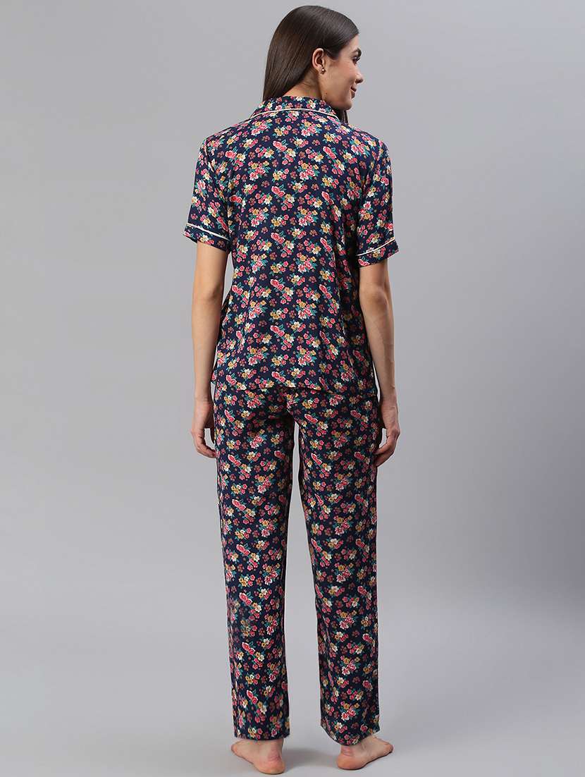 women printed nightwear pyjama set - 21711544 - Standard Image - 3