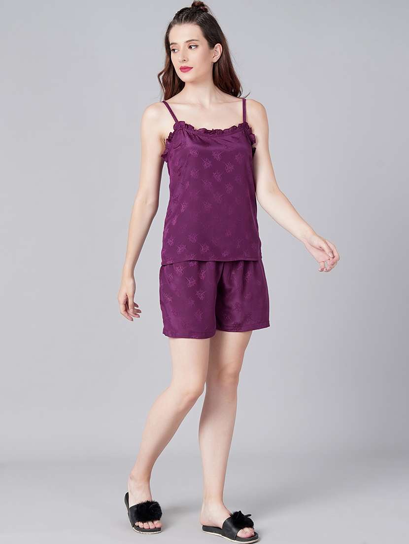 women self designed nightwear shorts set - 21711558 -  Standard Image - 3