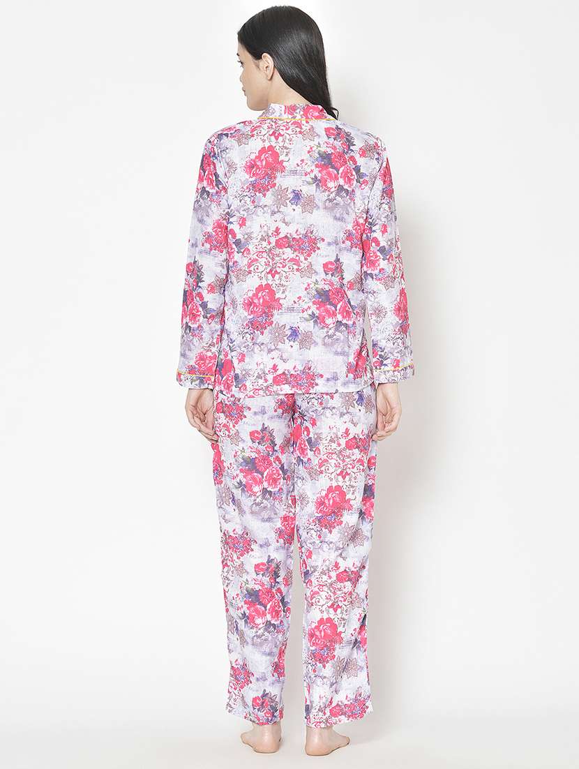 women printed nightwear pyjama set - 21711567 - Standard Image - 3