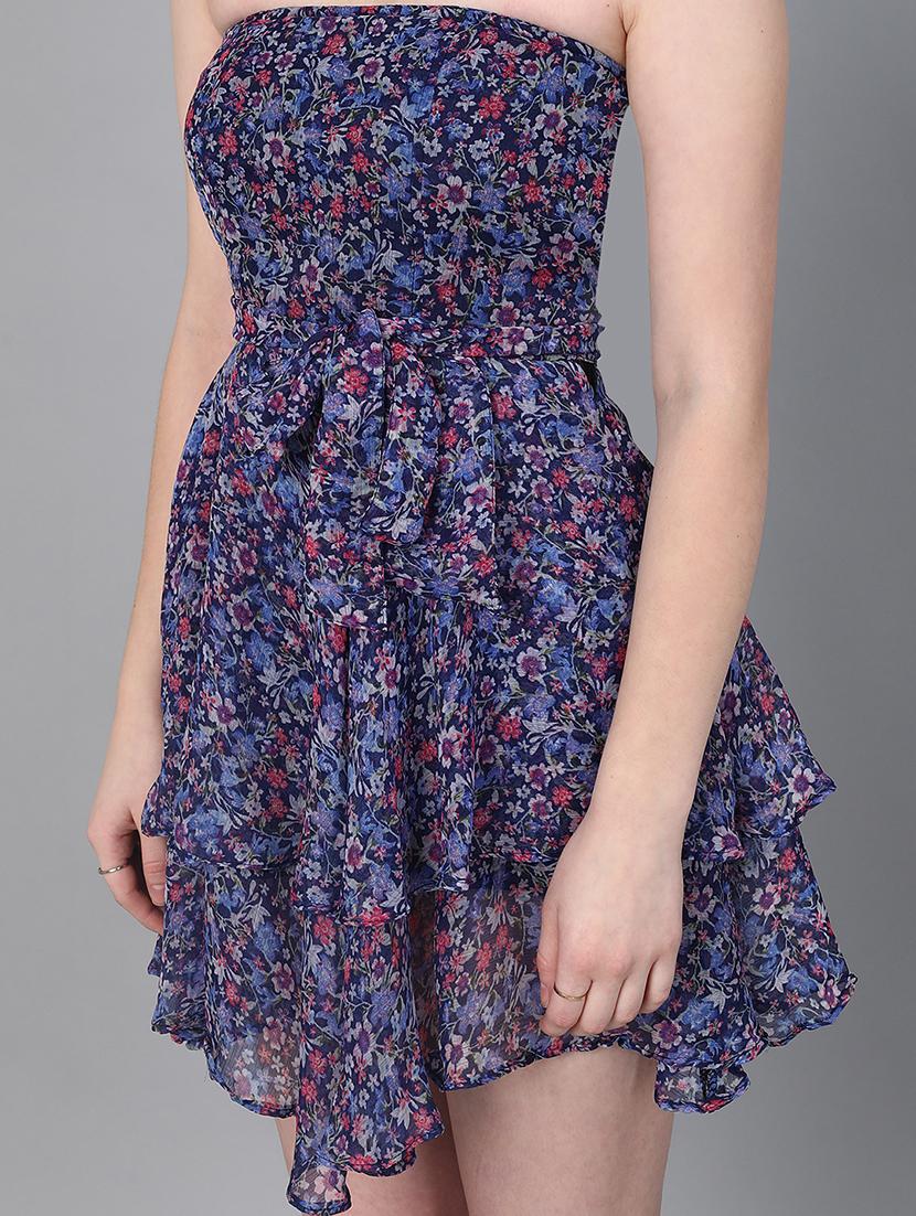 women floral printed layered dress - 21711593 - Standard Image - 5