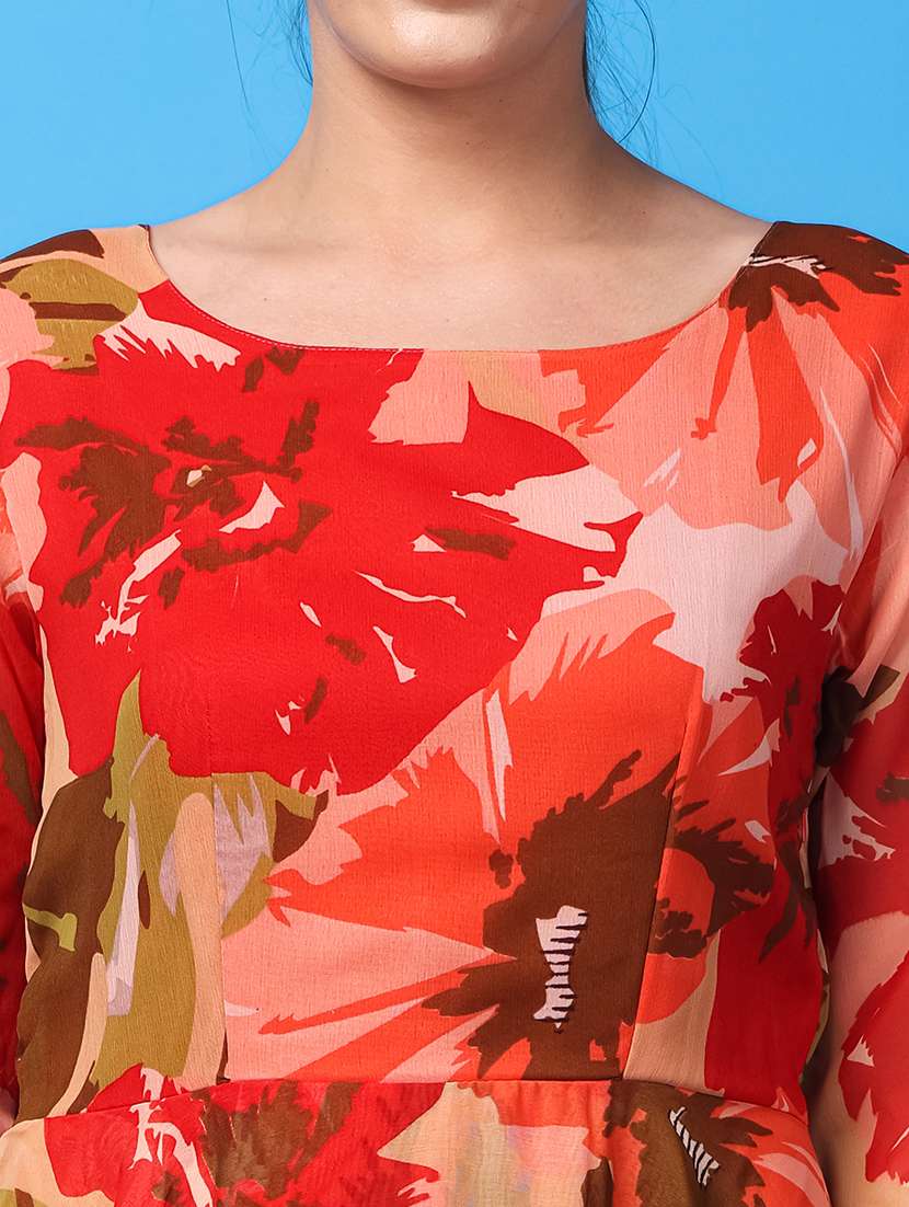 women printed fit & flare dress - 21711595 -  Standard Image - 5