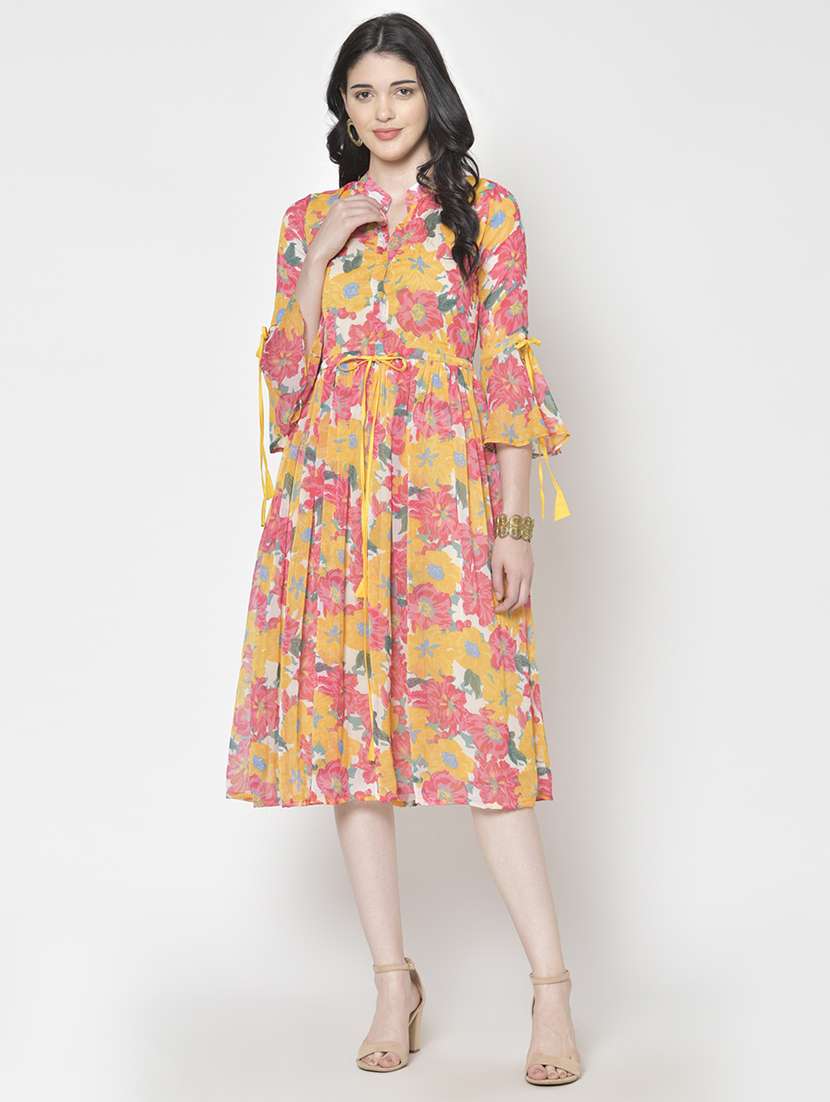 women floral fit & flare dress