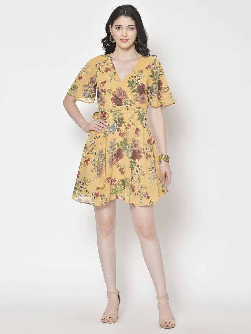 women floral print a-line dress
