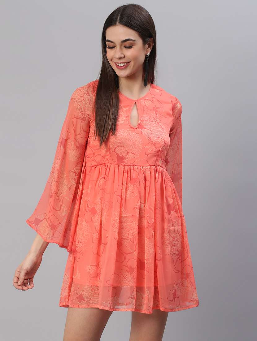 women floral print a-line dress