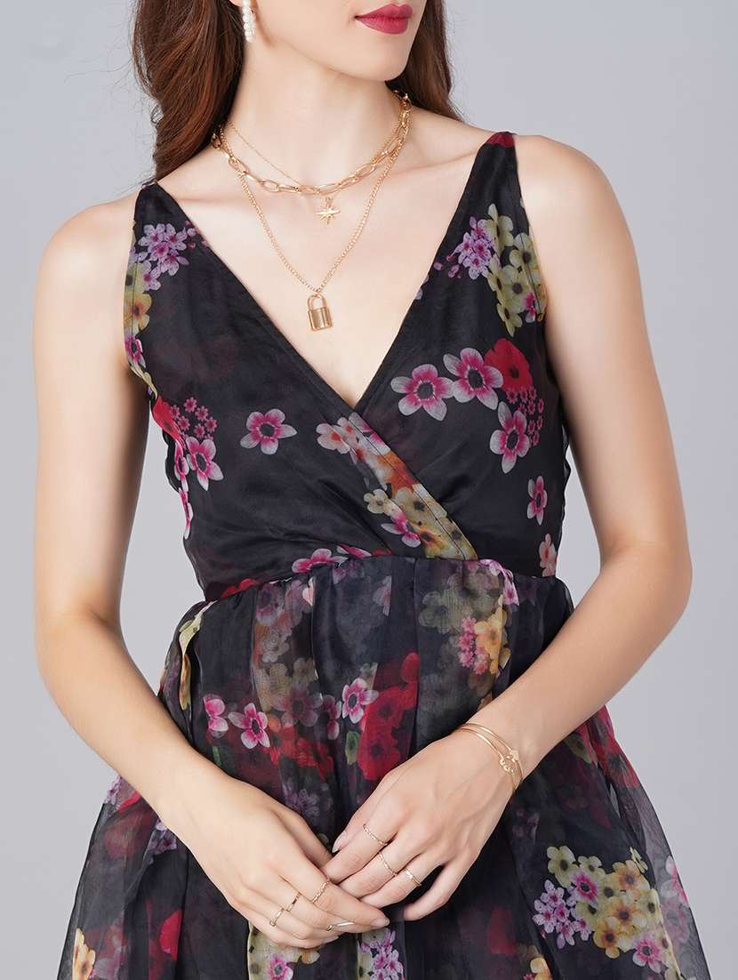 women floral printed a-line dress - 21711638 -  Standard Image - 3