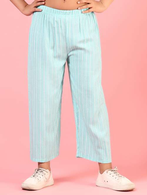 girls striped mid irse casual trouser - 21711660 -  Standard Image - 0