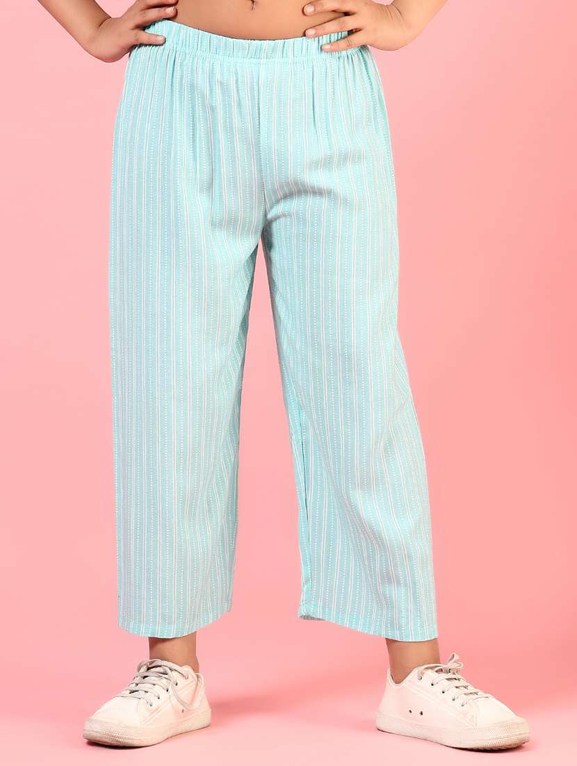 girls striped mid irse casual trouser