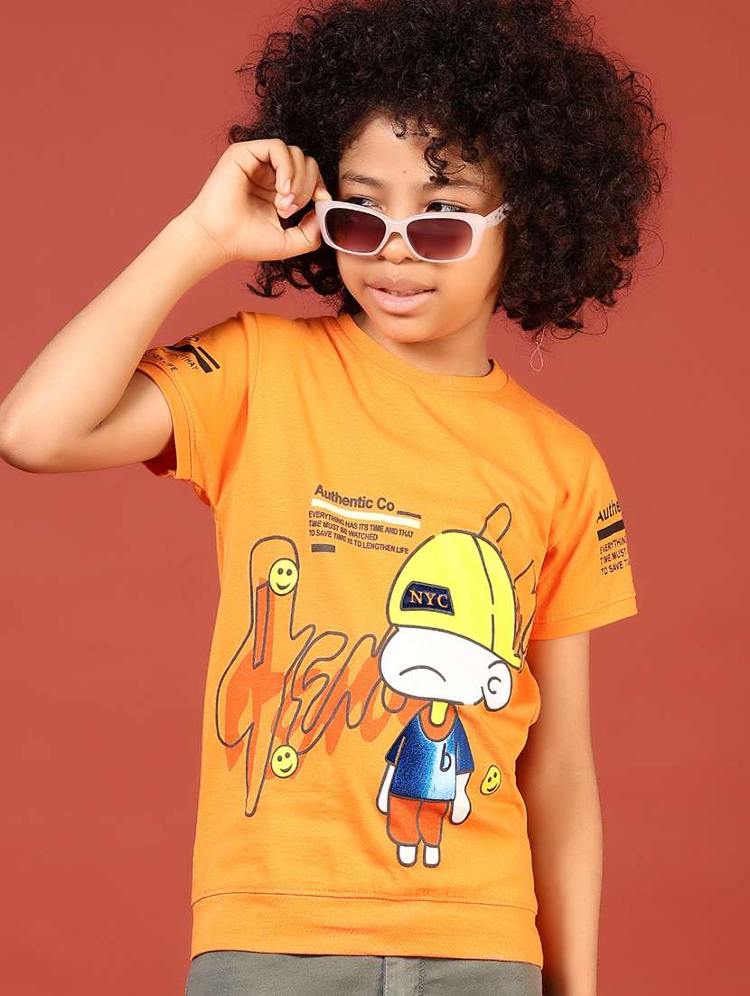 boys printed short sleeve regular fit t-shirt