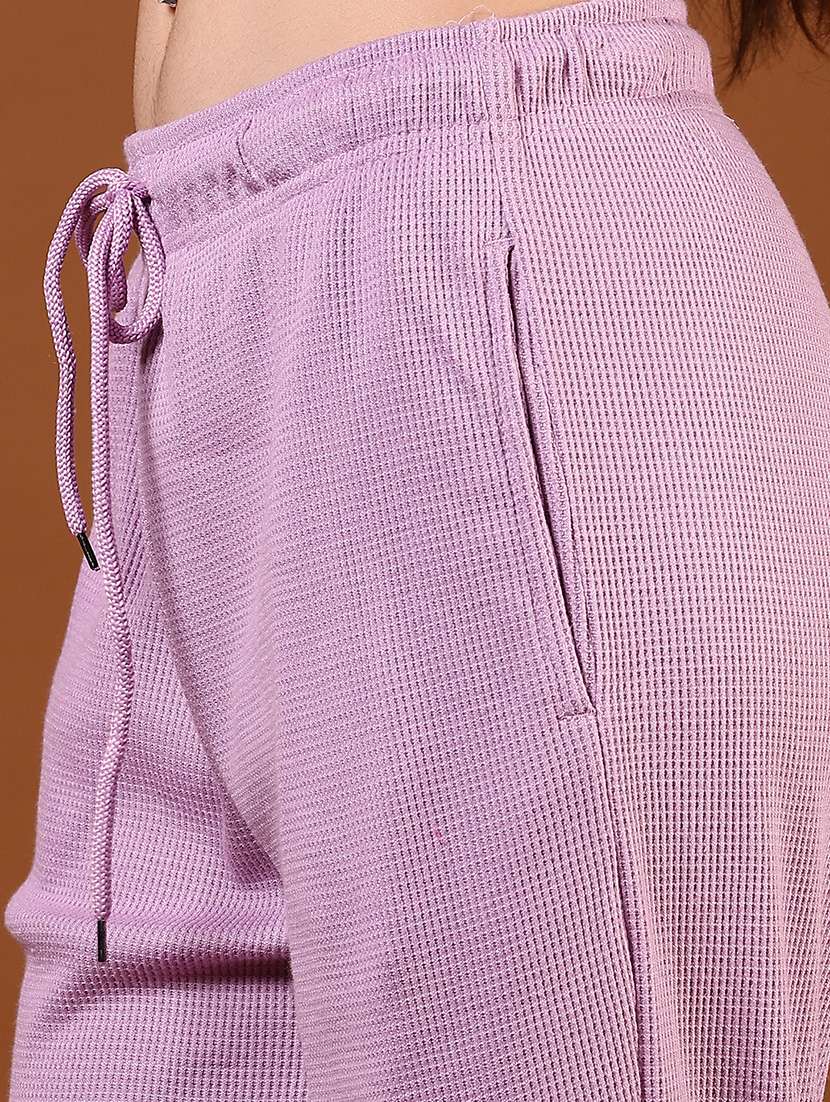 women lavender solid mid rise track pant - 21711676 - Standard Image - 5