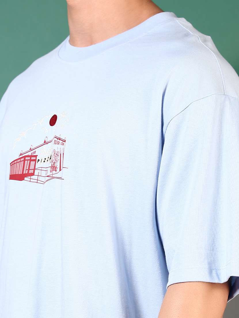 men front printed short sleeves oversized t-shirt - 21711720 -  Standard Image - 3