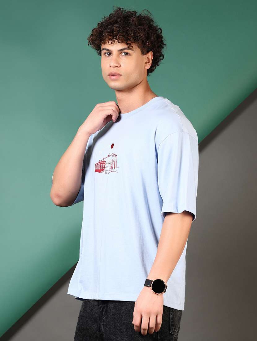 men front printed short sleeves oversized t-shirt - 21711720 -  Standard Image - 5
