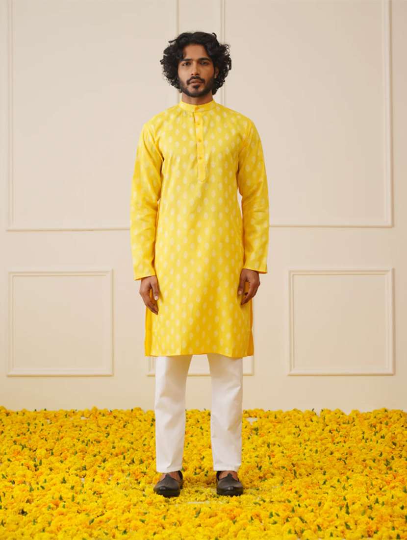 men printed kurta pyjama set - 21711767 -  Standard Image - 3